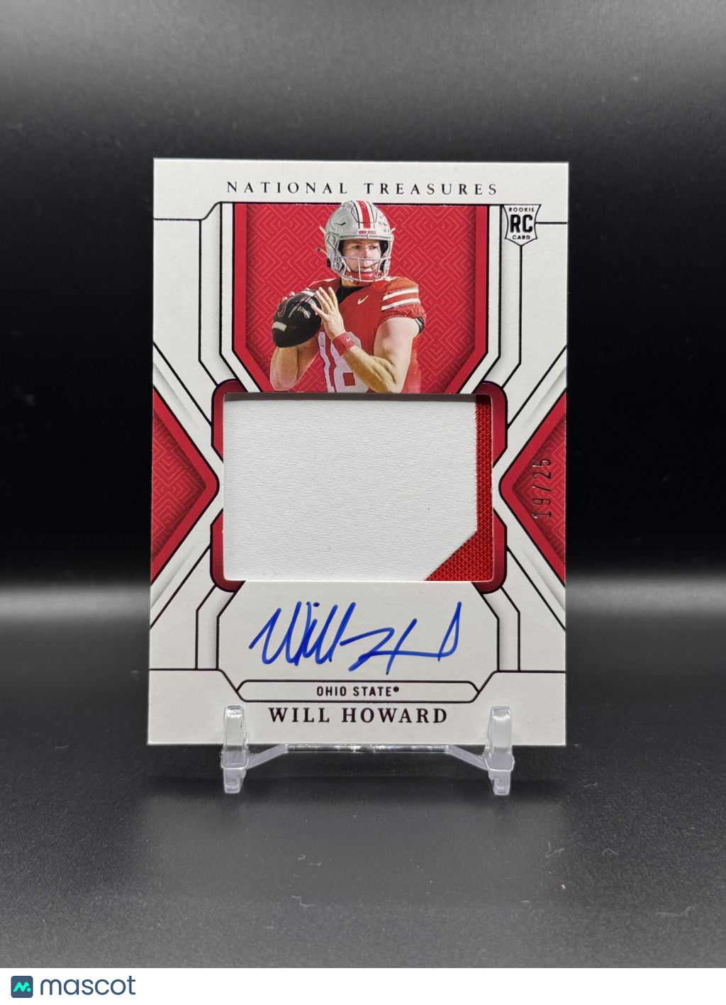 2025 Panini National Treasures Collegiate Will Howard #56 /25 Patch RC RPA