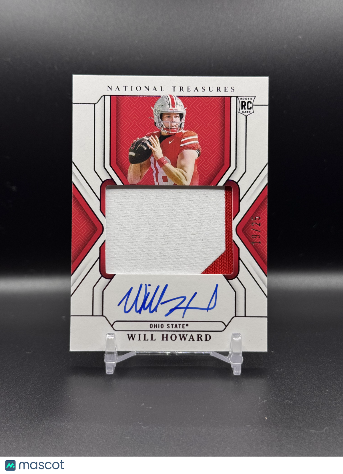 2025 Panini National Treasures Collegiate Will Howard #56 /25 Patch RC RPA