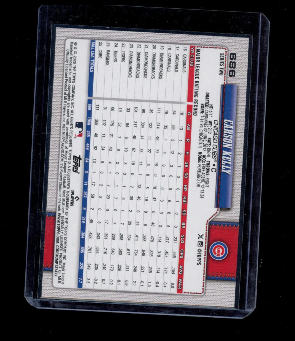2026 Topps Series 2 Carson Kelly #686 Aqua Holofoil