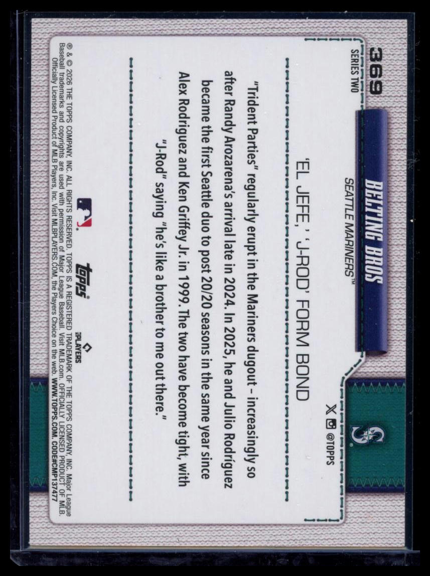 2026 Topps Series 2 Belting Bros #369 Pink Holofoil