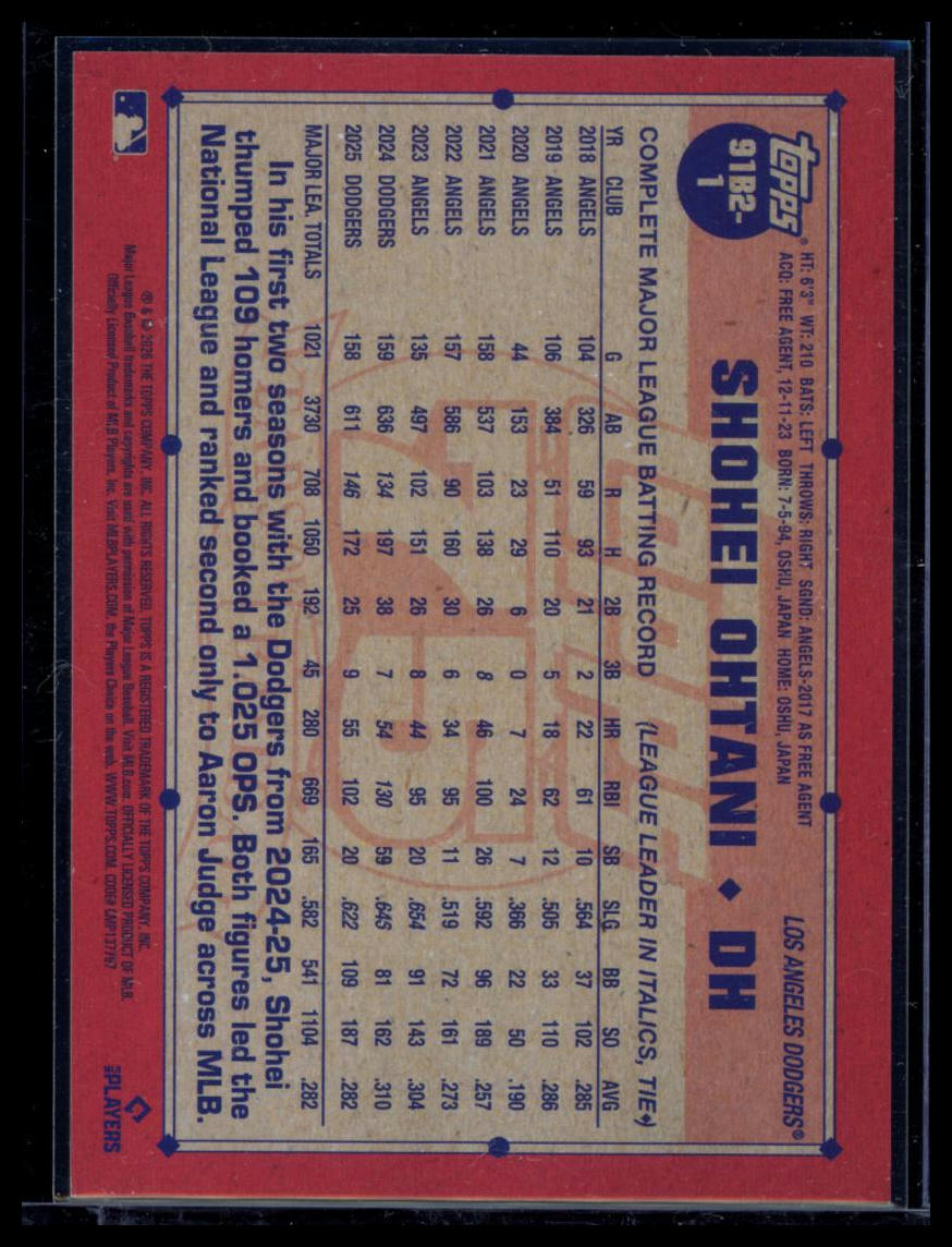 2026 Topps Series 2 75 Years of Baseball Shohei Ohtani #91B2-1 Insert