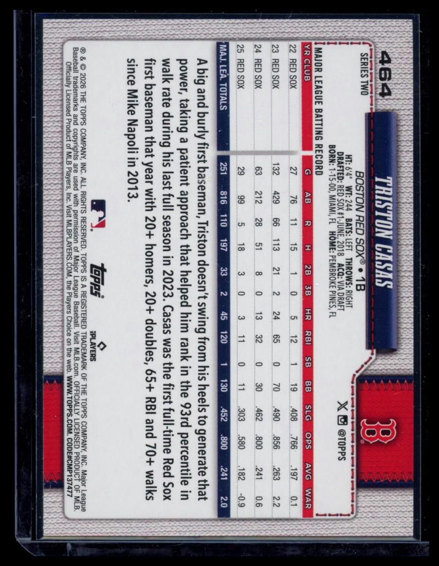 2026 Topps Series 2 Triston Casas #464 Diamante