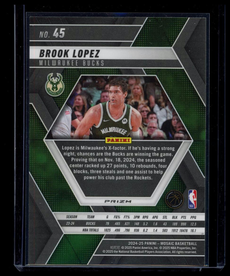 2025 Panini Mosaic Prizm Brook Lopez #45 Genesis
