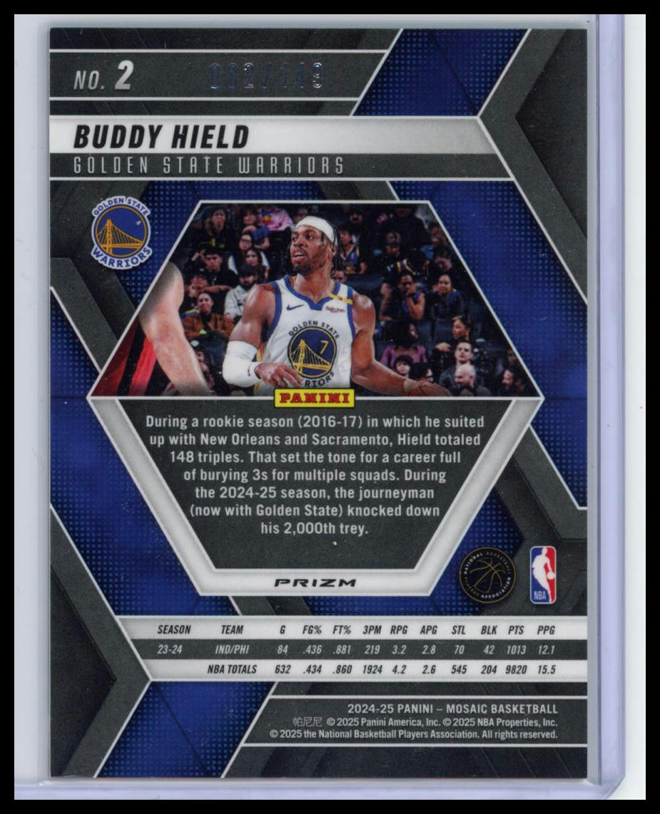 2025 Panini Mosaic Buddy Hield #2 Blue Wave /149