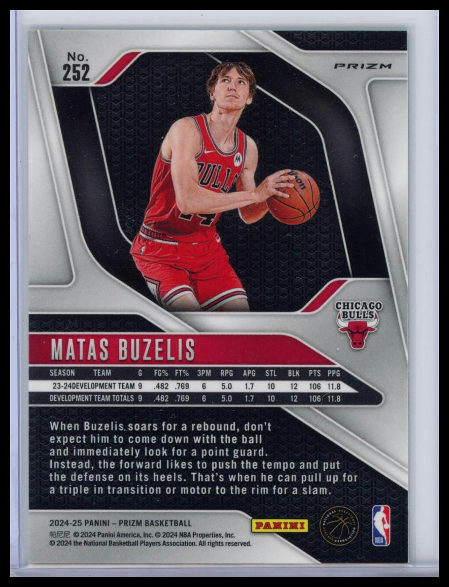 2024 Panini Prizm Matas Buzelis #252 Green RC