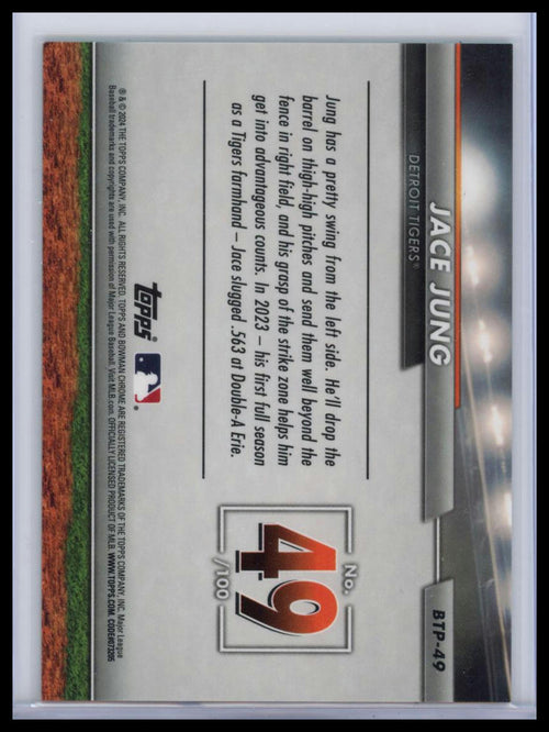 2024 Bowman Chrome Top 100 Jace Jung #BTP-49 Gold Refractor /50