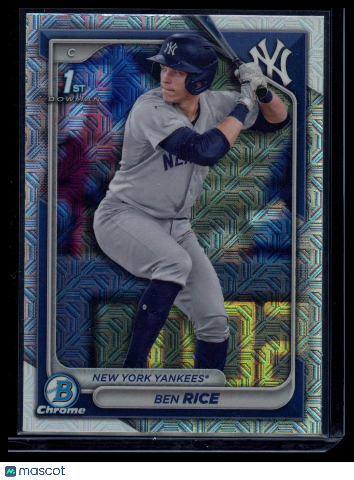 2024 Bowman Chrome Ben Rice #BCP-186 Mojo Refractor 1st Bowman