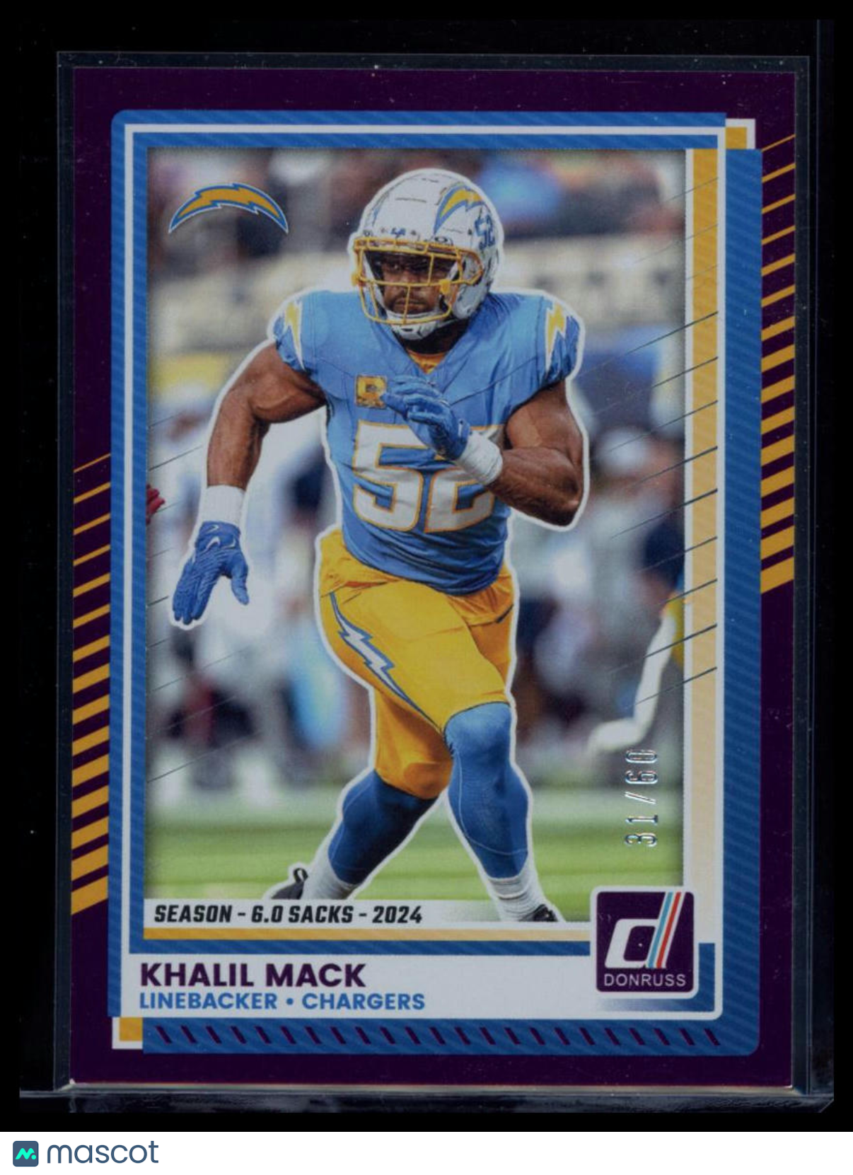 2025 Panini Donruss Football Khalil Mack #88 Purple /60