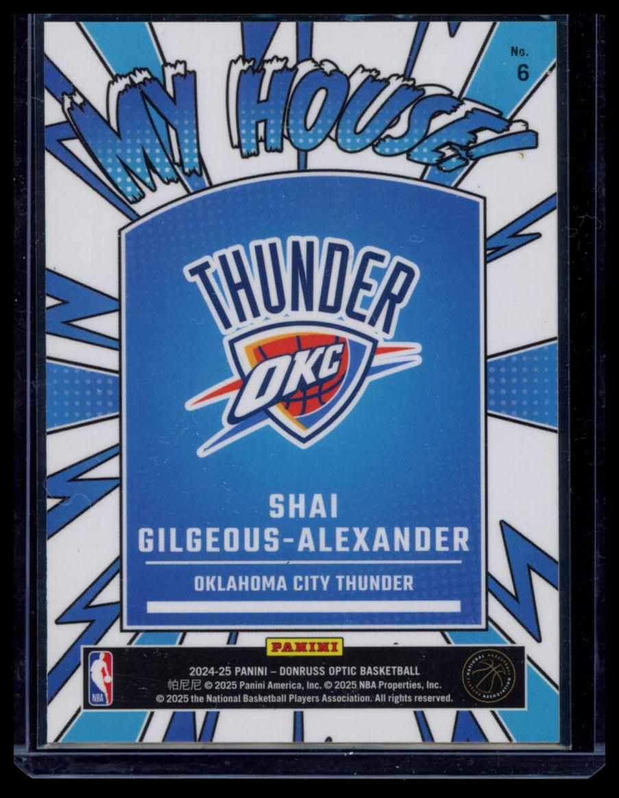 2025 Panini Donruss Optic My House! Shai Gilgeous-Alexander #6