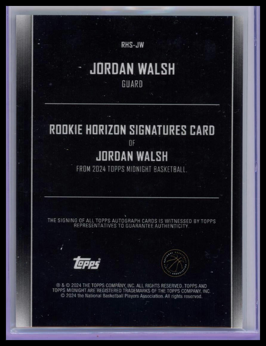 2024 Topps Midnight Basketball Jordan Walsh #RHS-JW