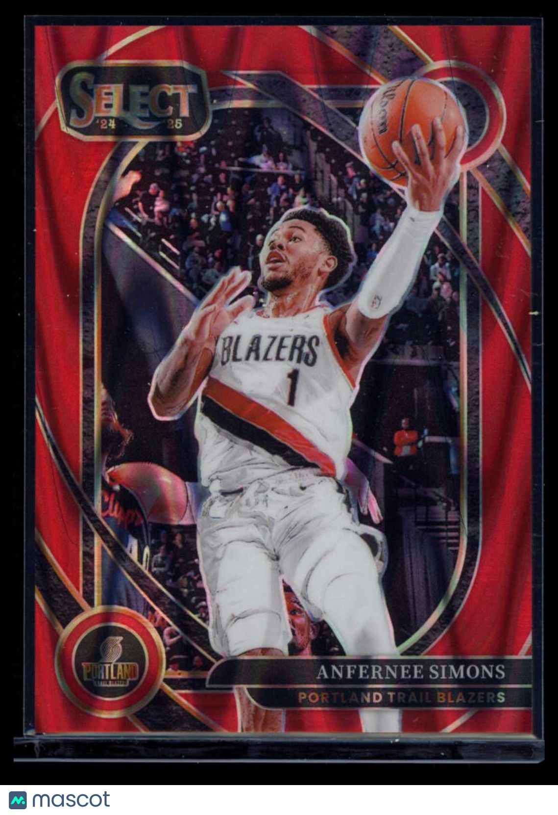 2025 Panini Select Prizm Courtside Anfernee Simons #208 Red Wave /65
