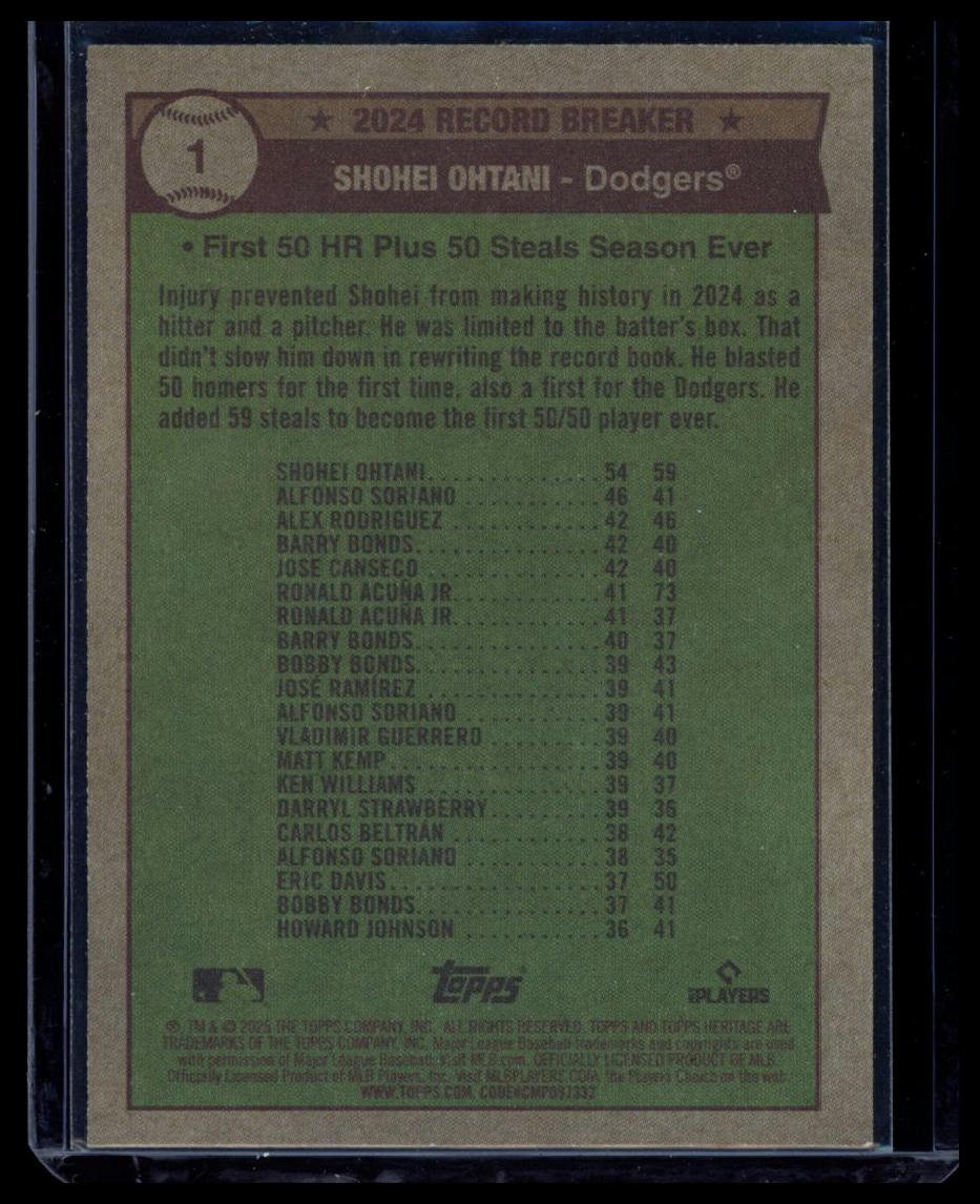 2025 Topps Heritage Shohei Ohtani #1