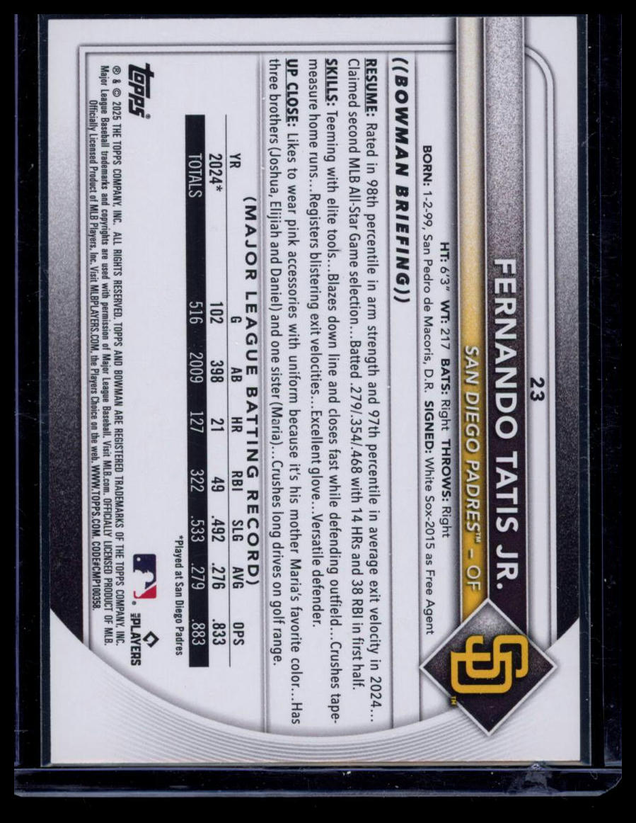 2025 Bowman Fernando Tatis Jr. #23 Purple /299