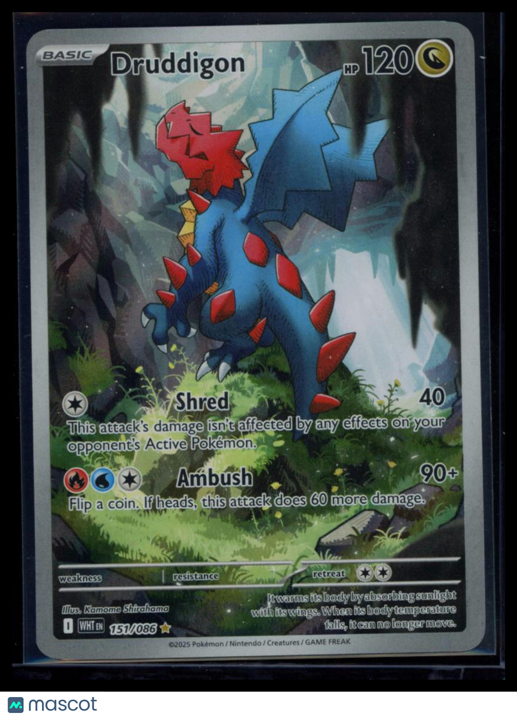 2025 Scarlet & Violet White Flare Druddigon Holo Secret Rare #151/86