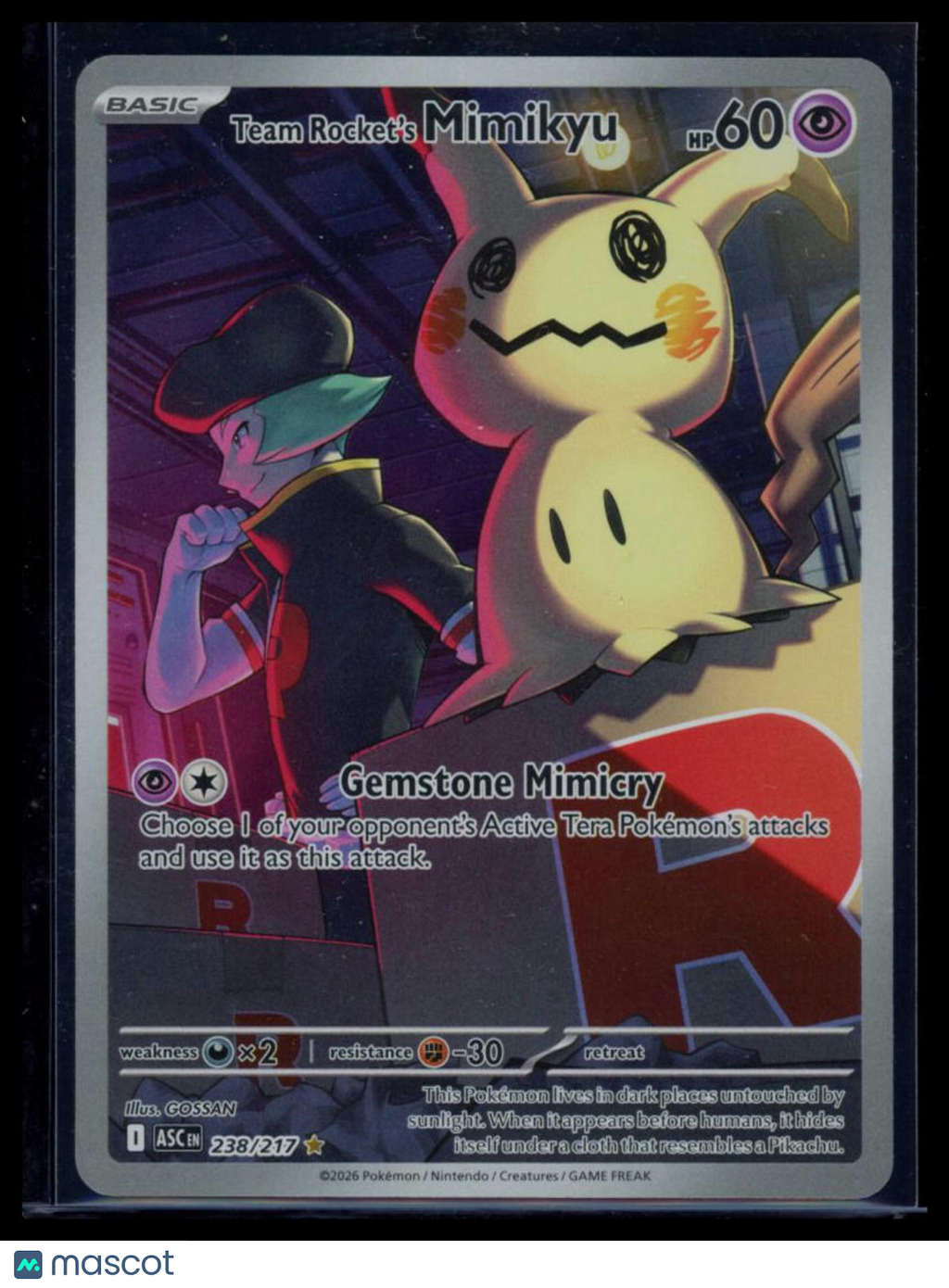 2026 Mega Evolution – Ascended Heroes Team Rocket's Mimikyu Secret Rare #238/217