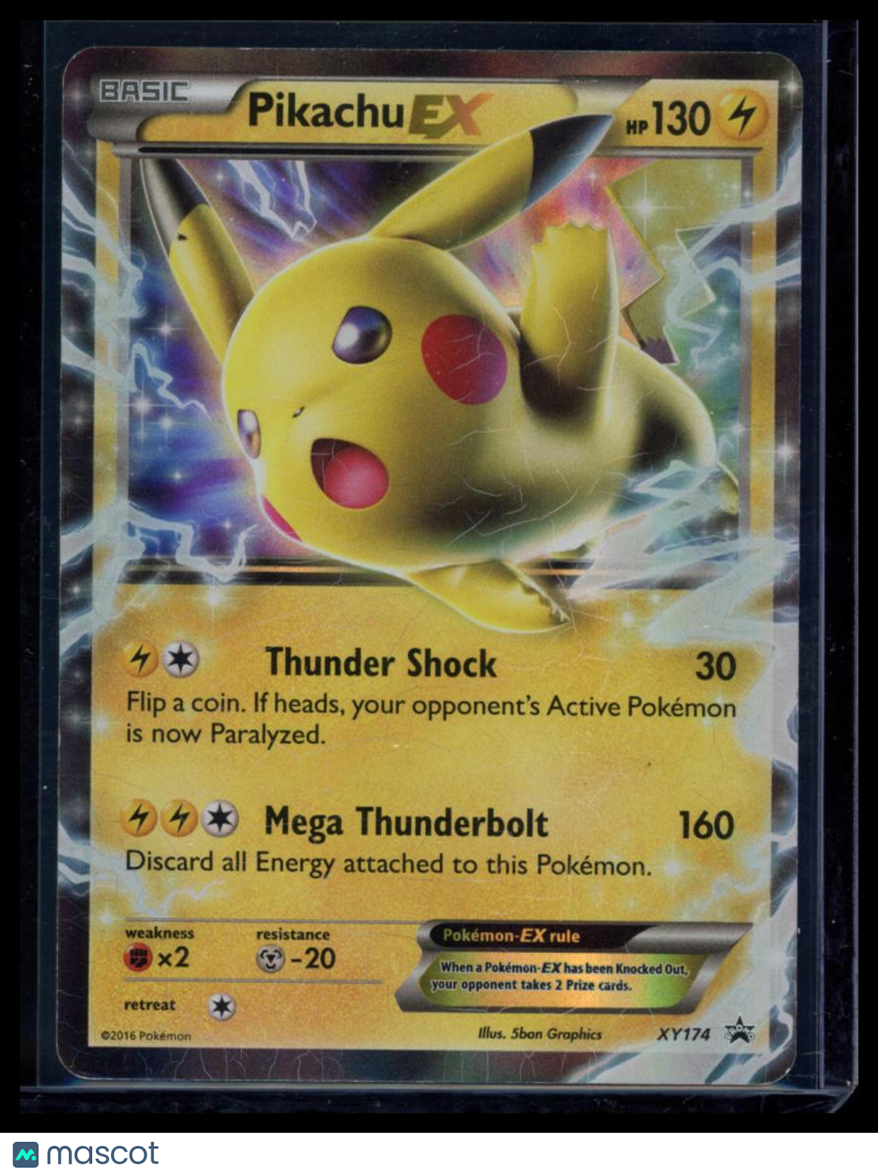 2016 Evolutions Pikachu EX Holo Black Star Promo FA #XY174