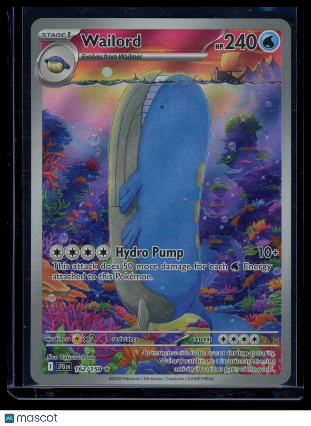 2025 Journey Together Wailord Holo Secret Rare #162/159