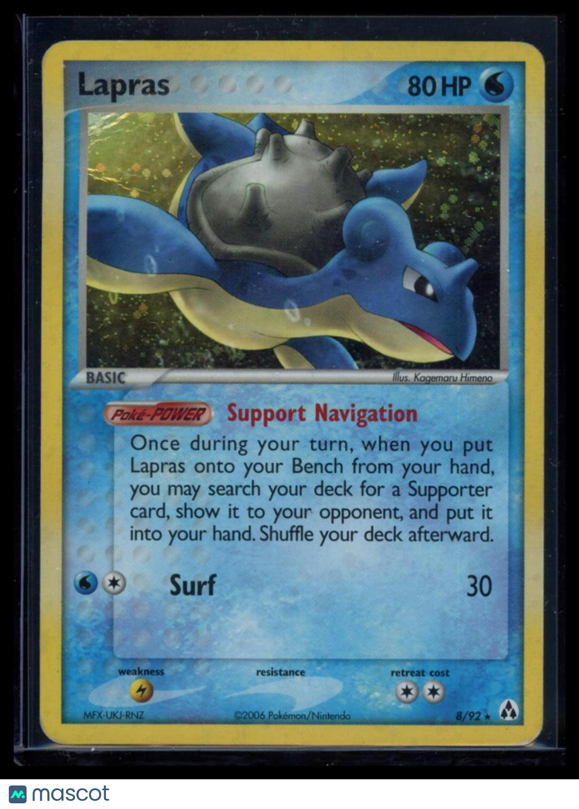 2006 EX Legend Maker Lapras Holo Rare HP #8/92
