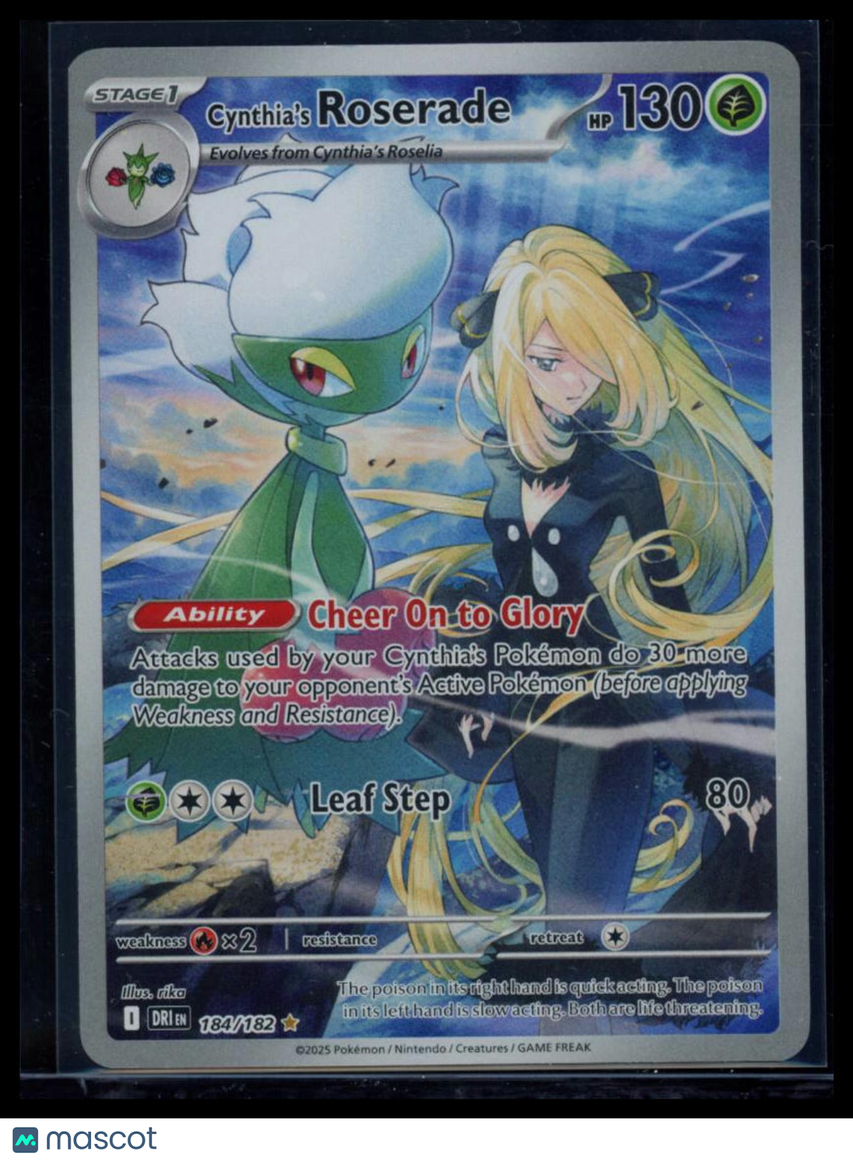 2025 Destined Rivals Cynthia's Roserade Holo Secret Rare #184/182