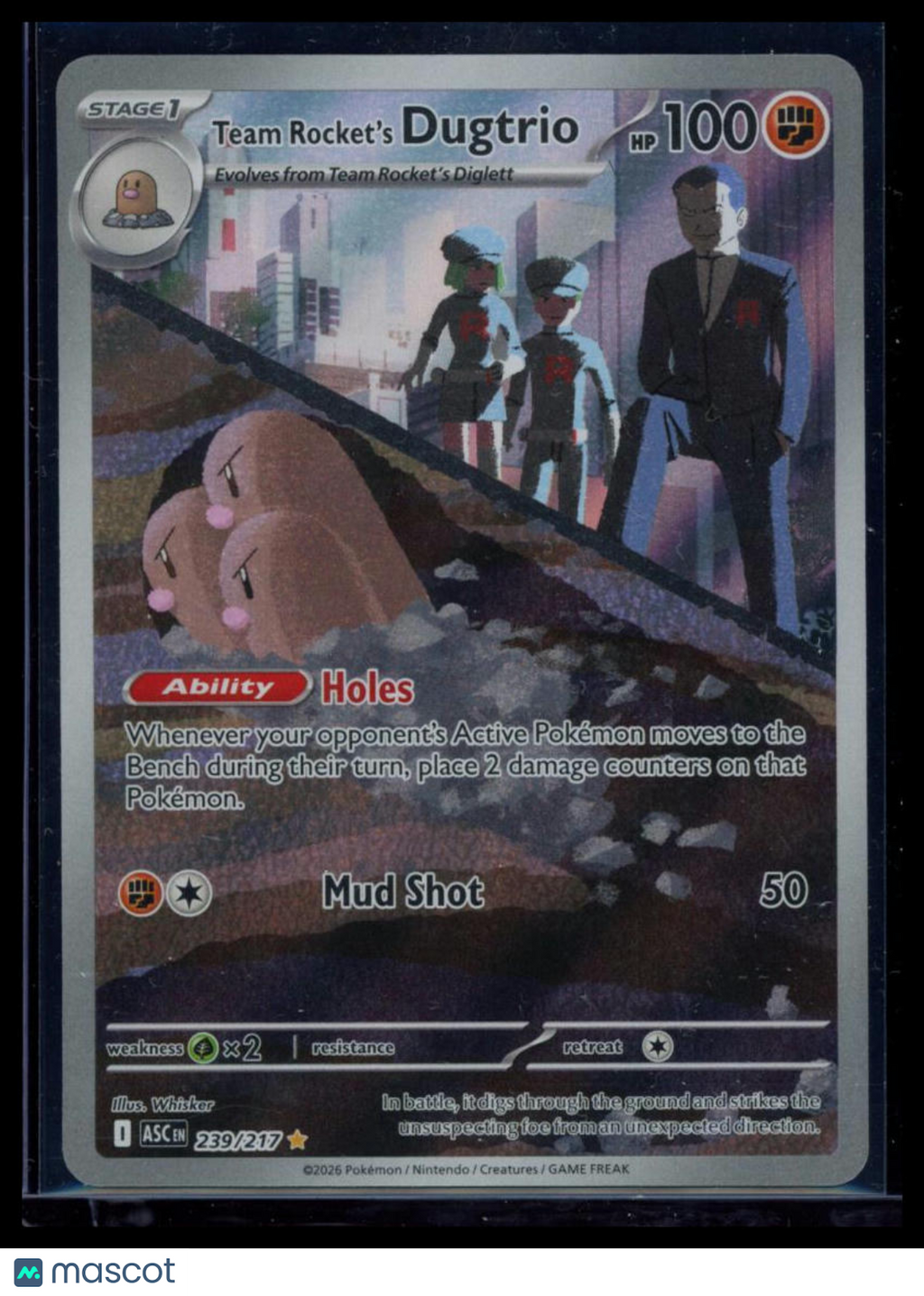 2026 Mega Evolution – Ascended Heroes Team Rocket's Dugtrio Holo Secret Rare #239/217