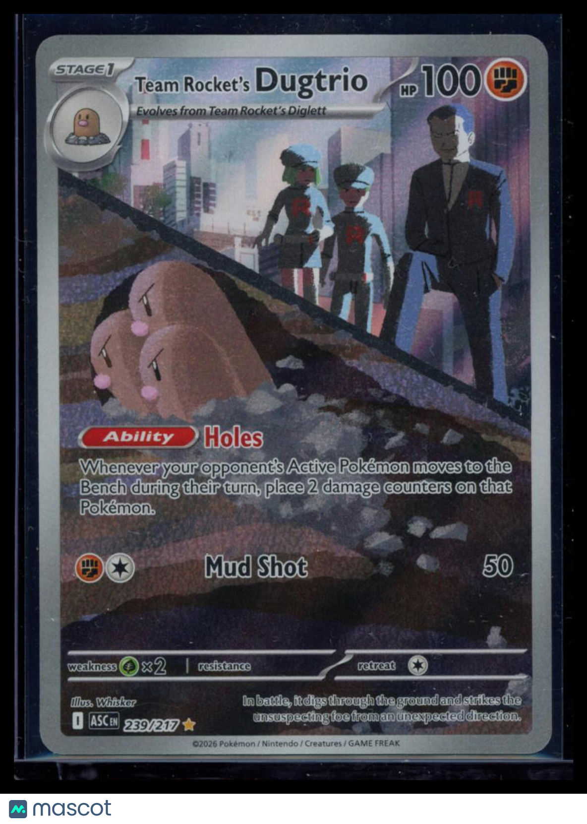 2026 Mega Evolution – Ascended Heroes Team Rocket's Dugtrio Holo Secret Rare #239/217
