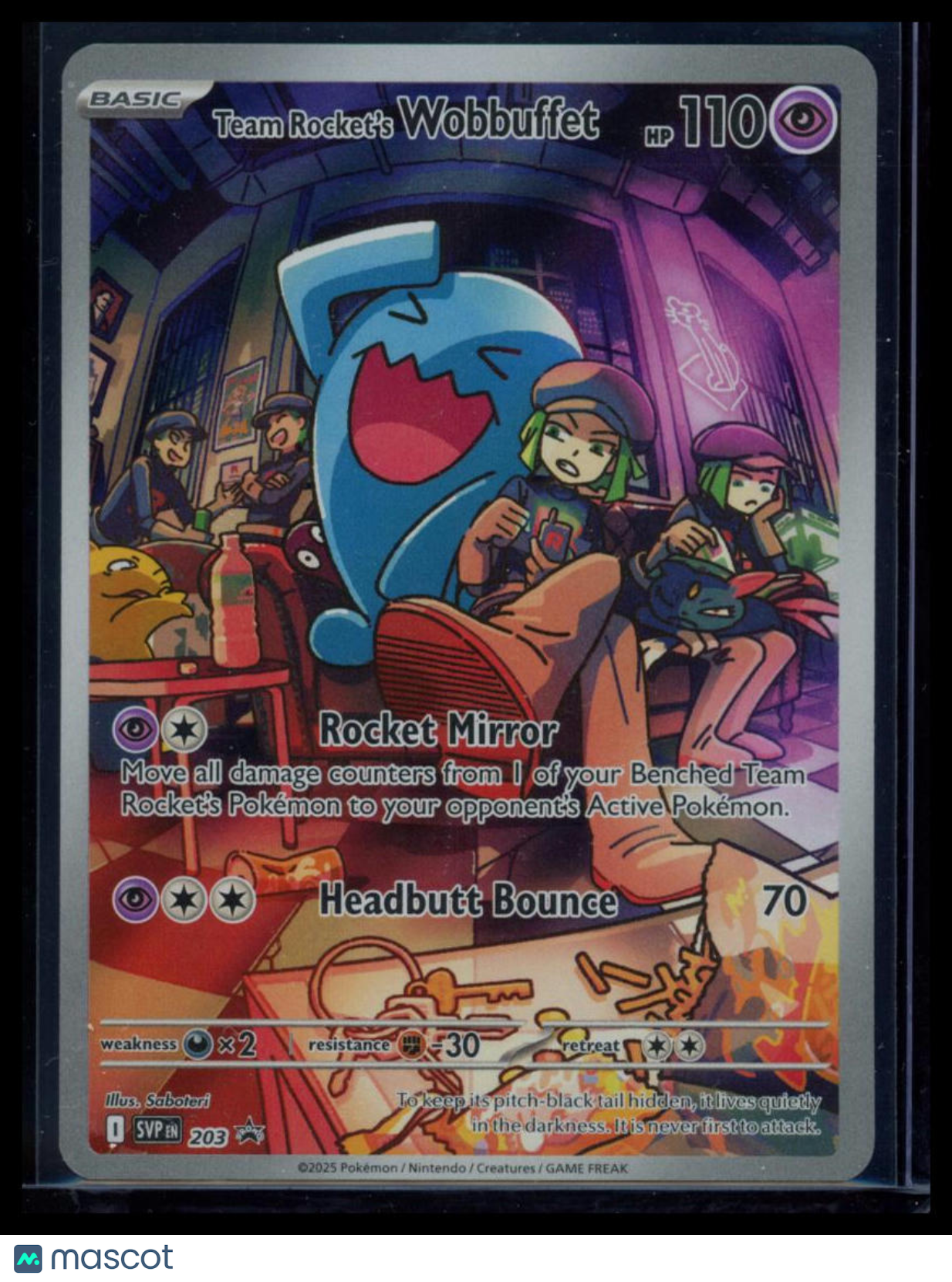 2025 Journey Together Team Rocket's Wobbuffet Holo Black Star Promo #SVP EN 203