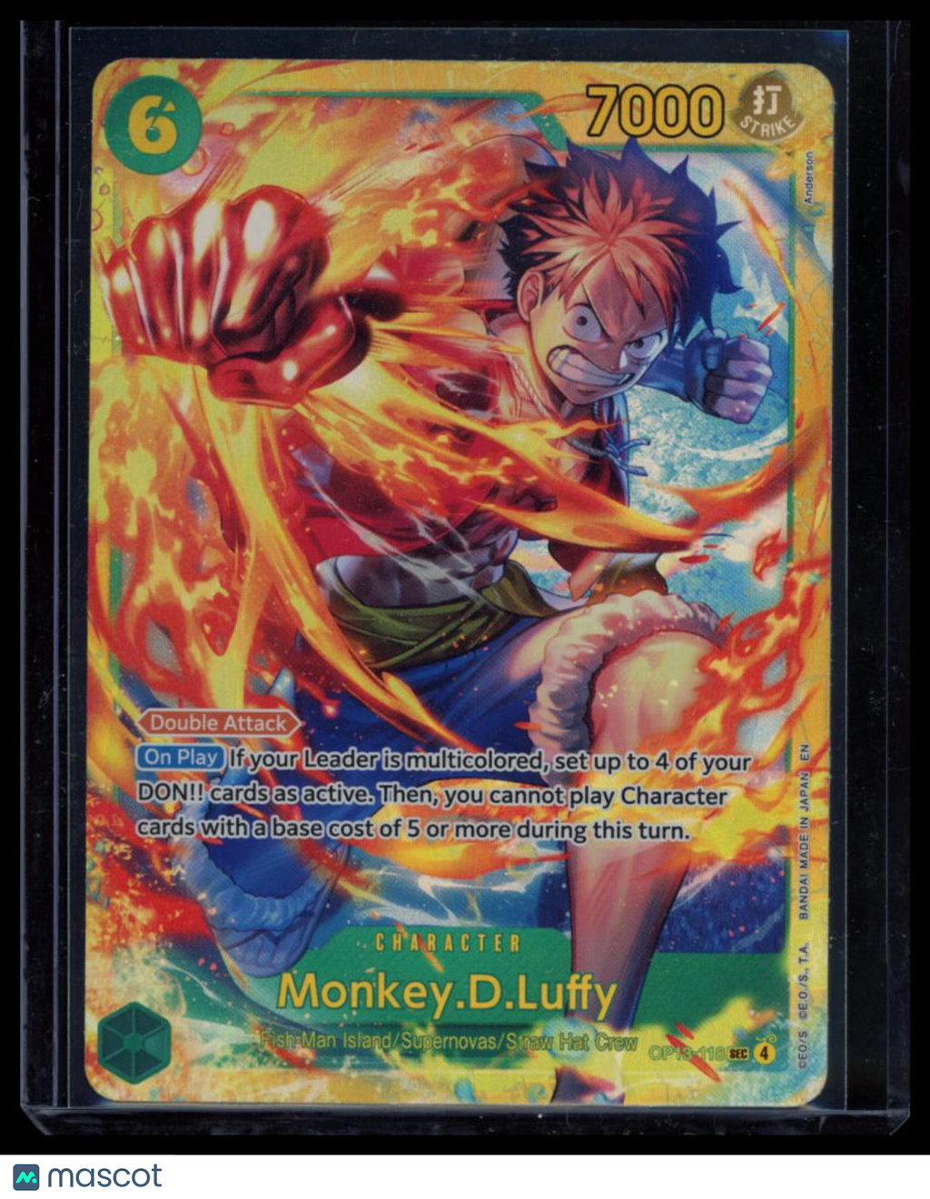 2025 One Piece Card Game Carrying On His Will Monkey.D.Luffy SEC #OP13-118