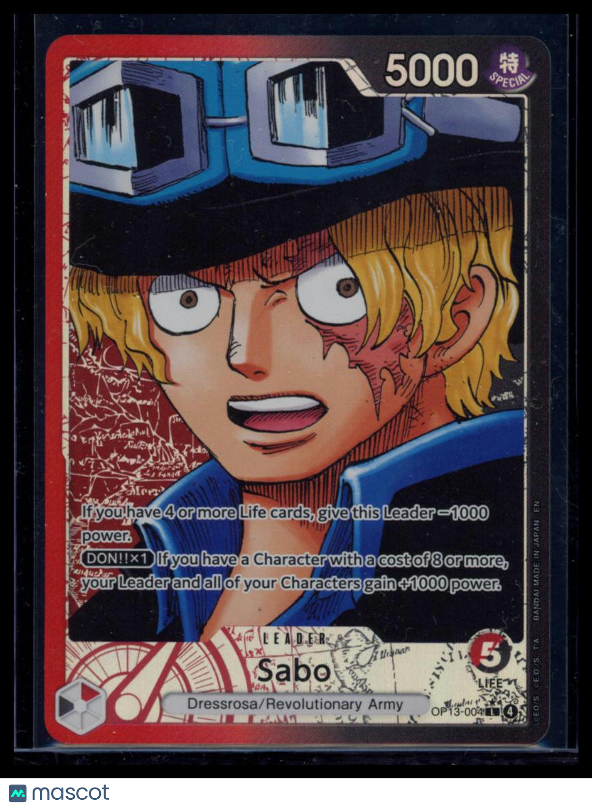 2025 One Piece Card Game Carrying On His Will Sabo Leader Special #OP13-004