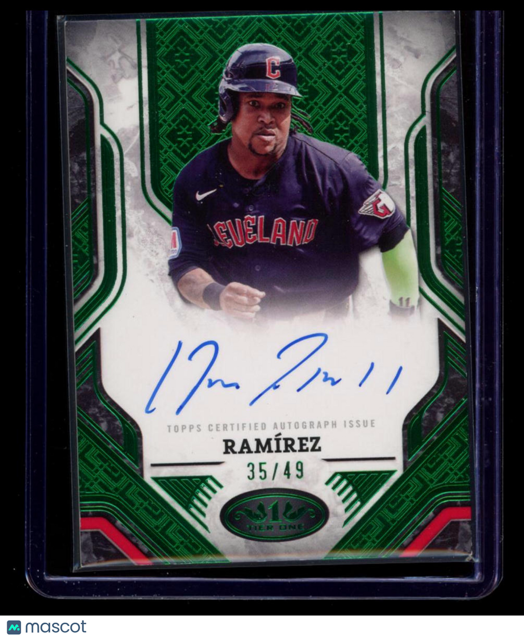 2025 Topps Tier One Prime Performers Autographs José Ramírez #PPA-JRA Green /49