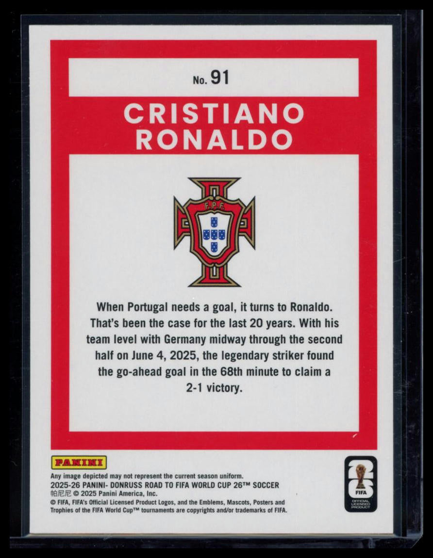 2026 Panini Donruss Road to FIFA World Cup 26 Cristiano Ronaldo #91 Base Set