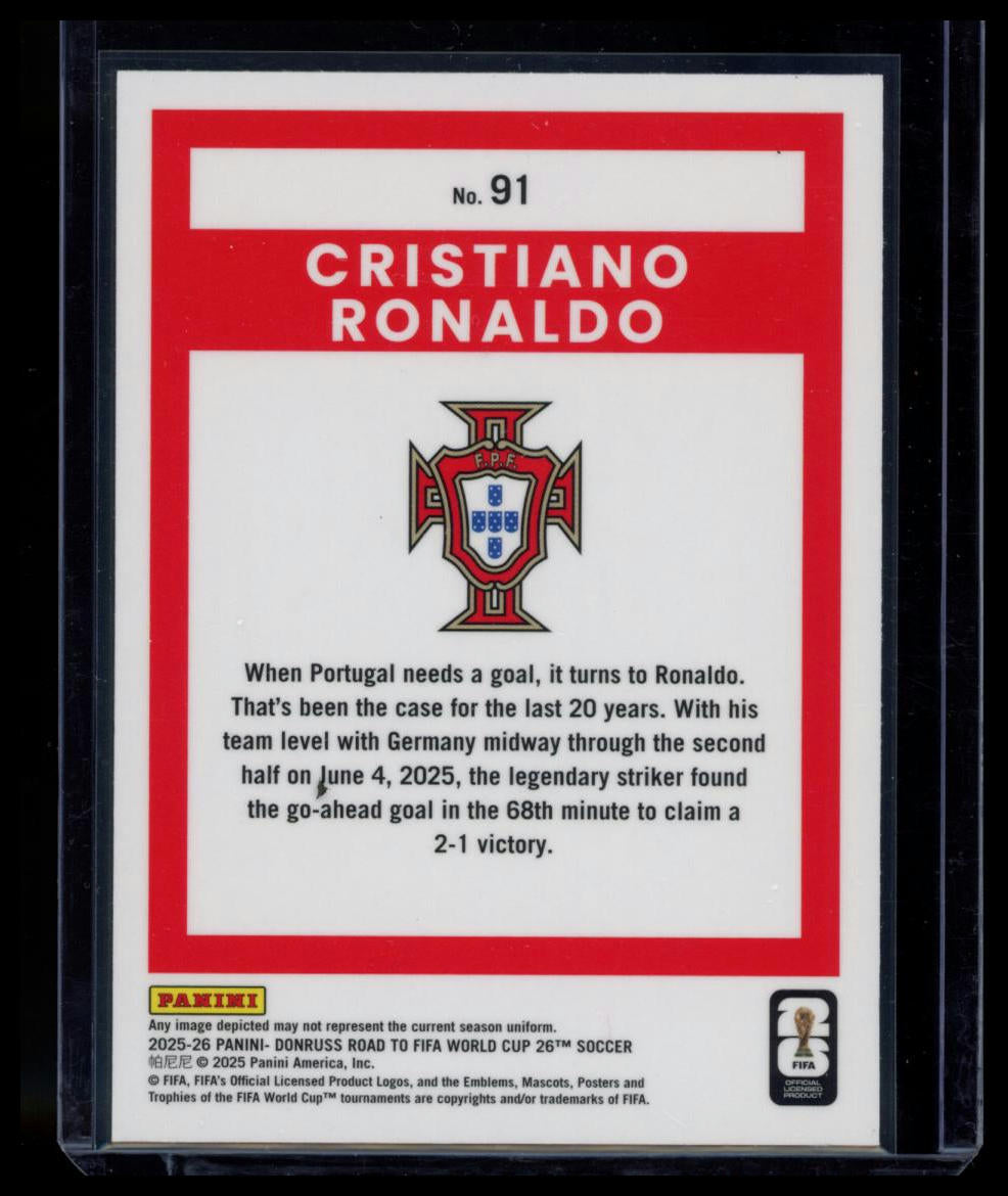 2026 Panini Donruss Optic Road to FIFA World Cup 26 Cristiano Ronaldo #91 Base