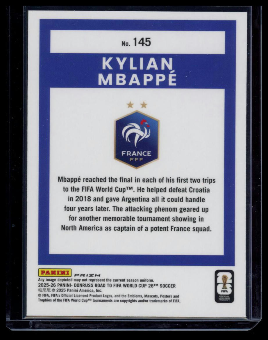 2026 Panini Donruss Optic Road to FIFA World Cup 26 Kylian Mbappé #145 Silver