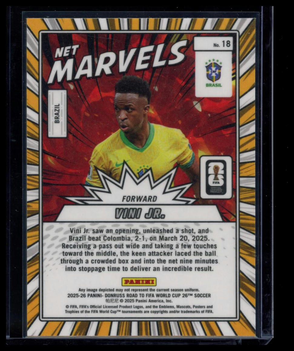 2026 Panini Donruss Road to FIFA World Cup Net Marvels Vini Jr. #18 Insert