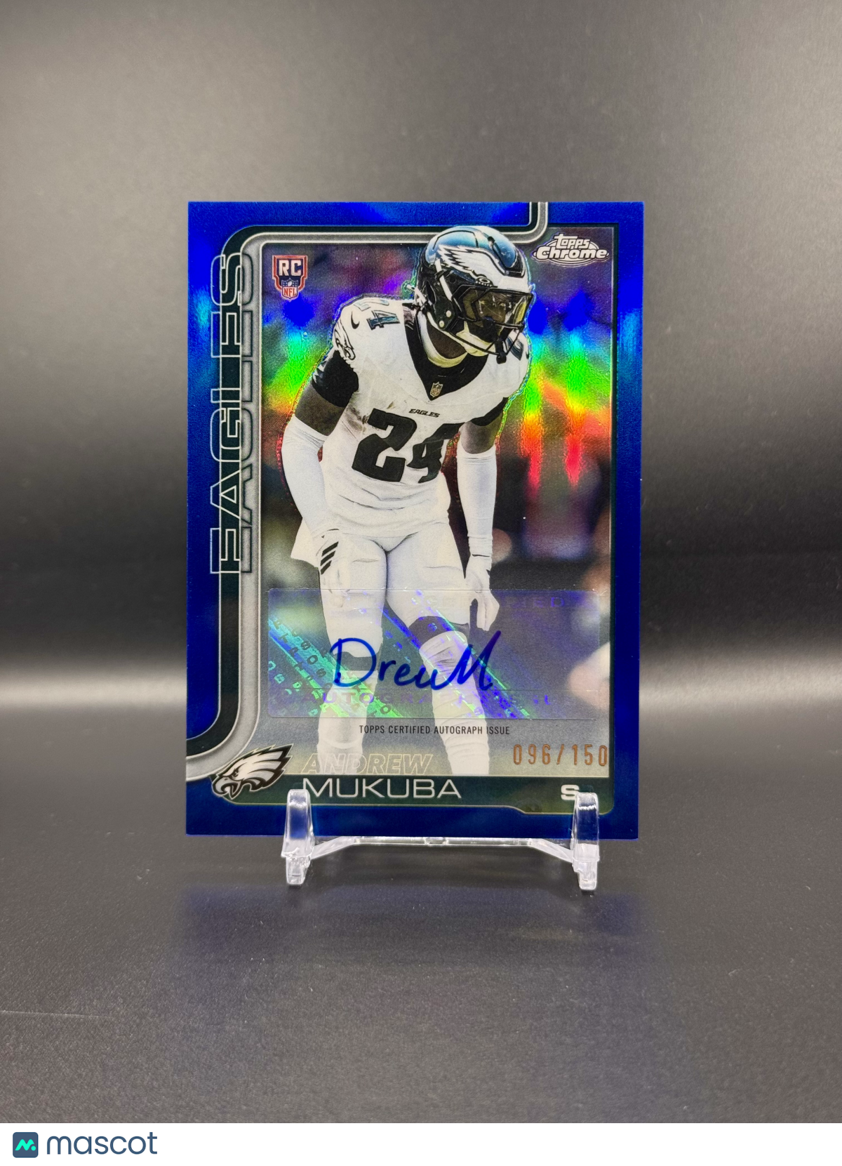2025 Topps Chrome Football Andrew Mukuba #RRA-AM Blue Refractor /150 RC