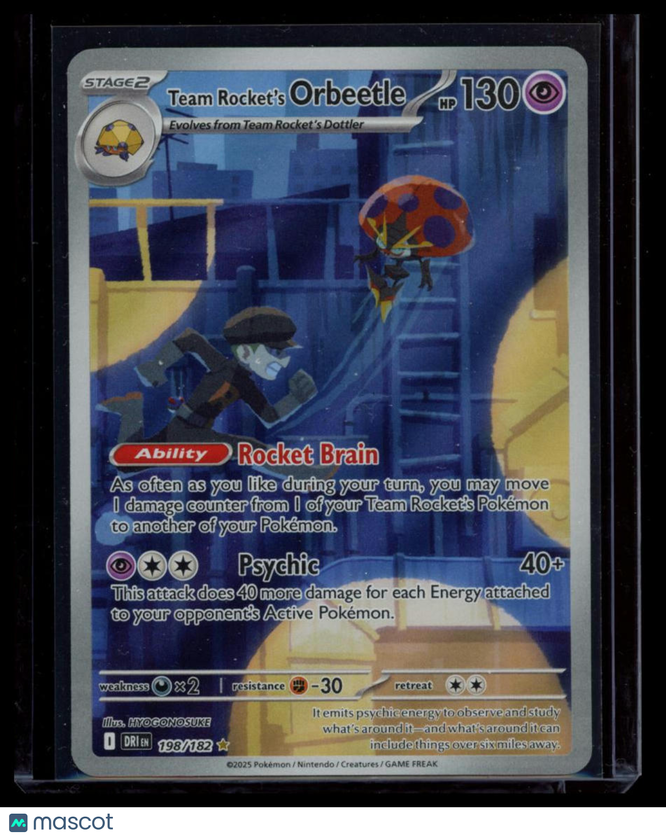 2025 Scarlet & Violet Dark Resurrection Team Rocket's Orbeetle Holo Secret Rare #198/182