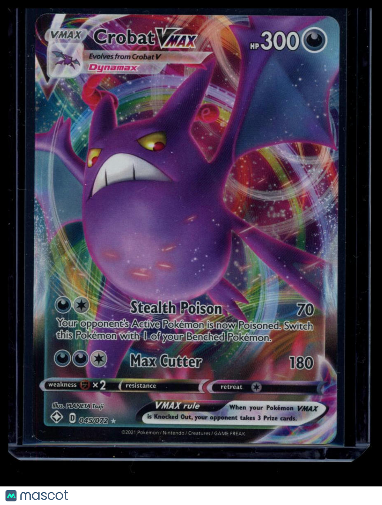 2021 Shining Fates Crobat VMAX Holo Rare RRR #45/72