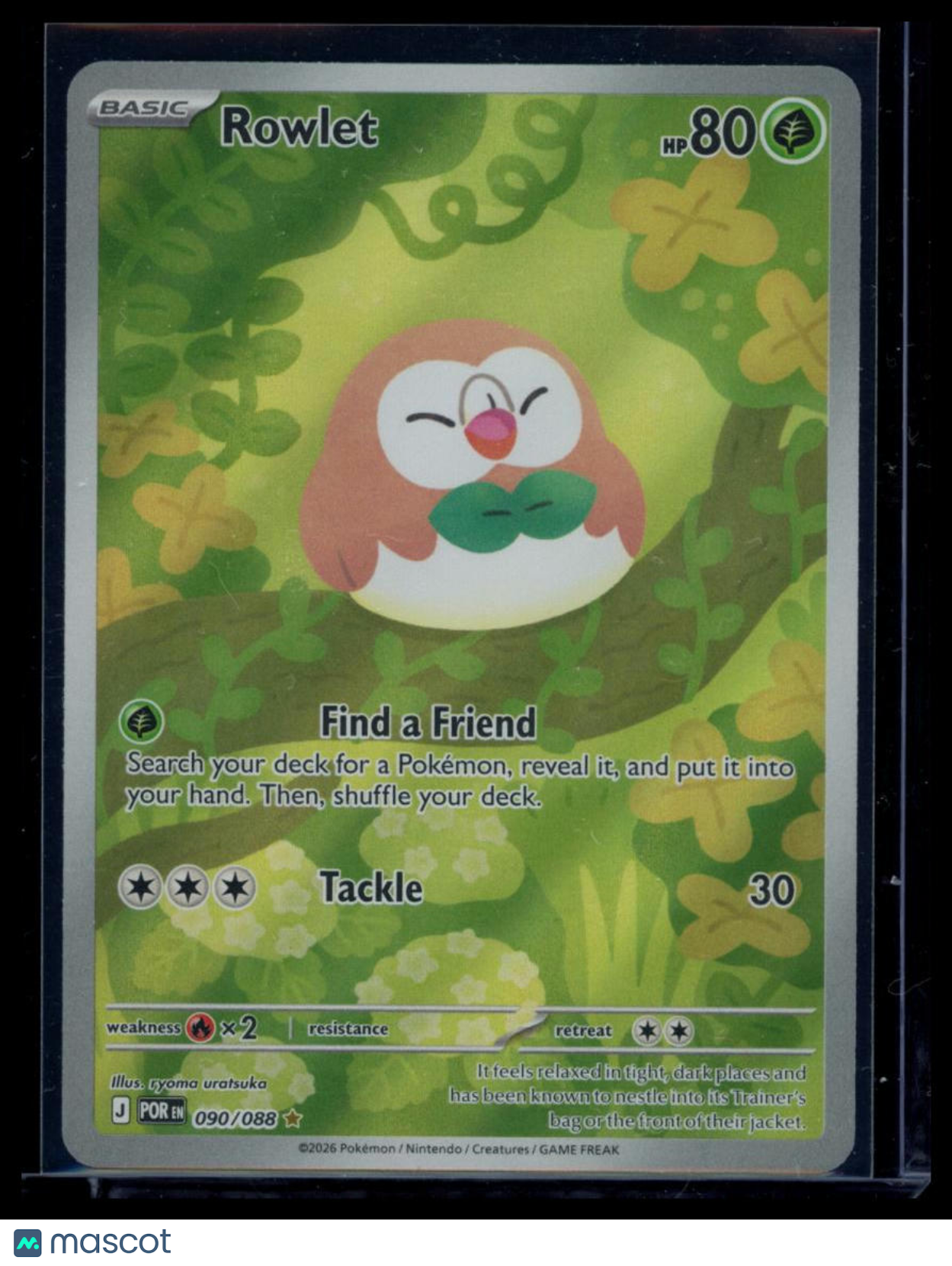 2026 Mega Evolution – Ascended Heroes Rowlet Holo Secret Rare #90/88