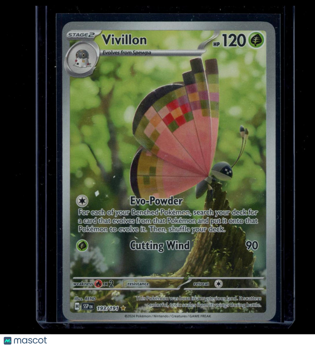 2024 Surging Sparks Vivillon Holo Secret Rare #193/191