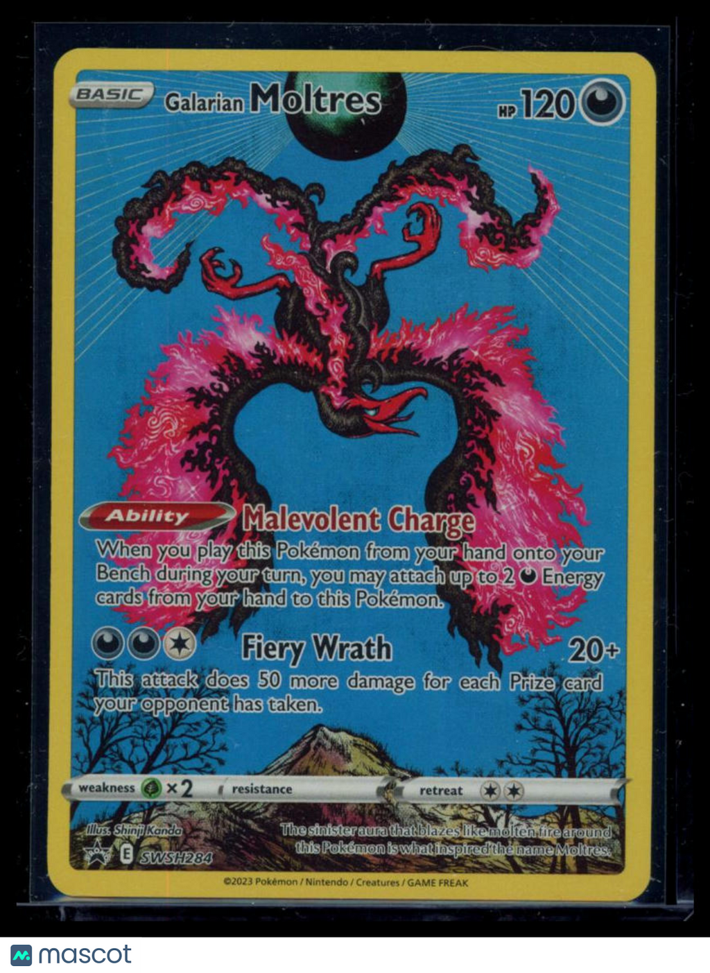 2023 Crown Zenith Galarian Moltres Holo Black Star Promo #SWSH284