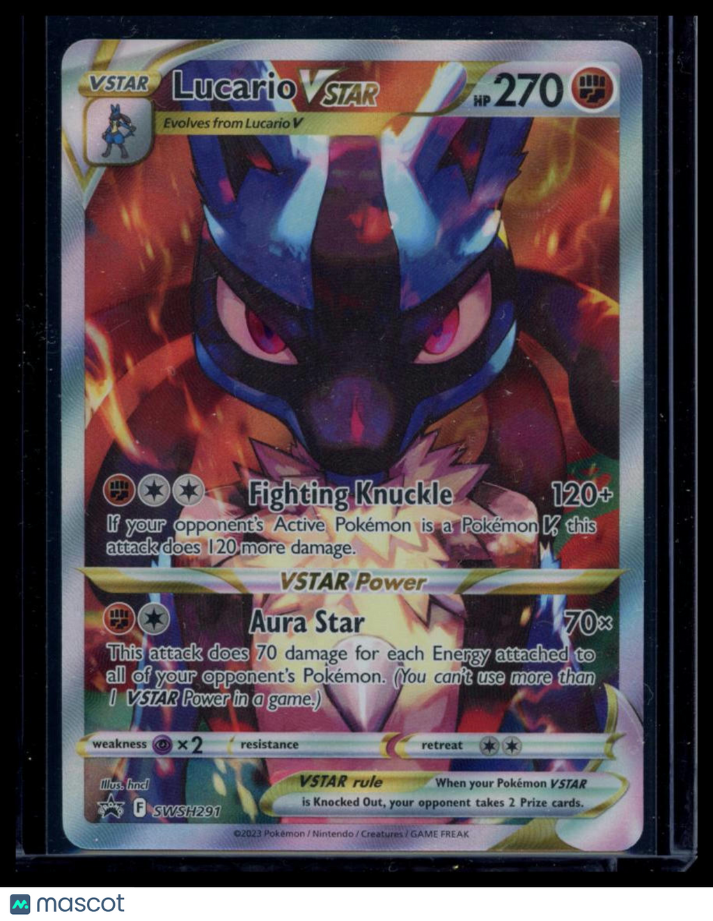 2023 Crown Zenith Lucario VSTAR Holo Black Star Promo #SWSH291