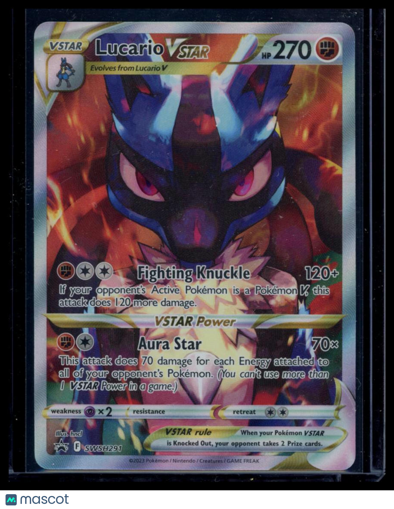 2023 Crown Zenith Lucario VSTAR Holo Black Star Promo #SWSH291