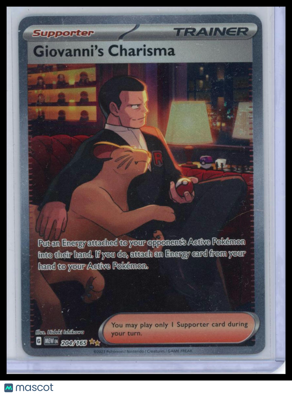 2023 Scarlet & Violet 151 Giovanni's Charisma Holo Secret Rare SAR #204/165