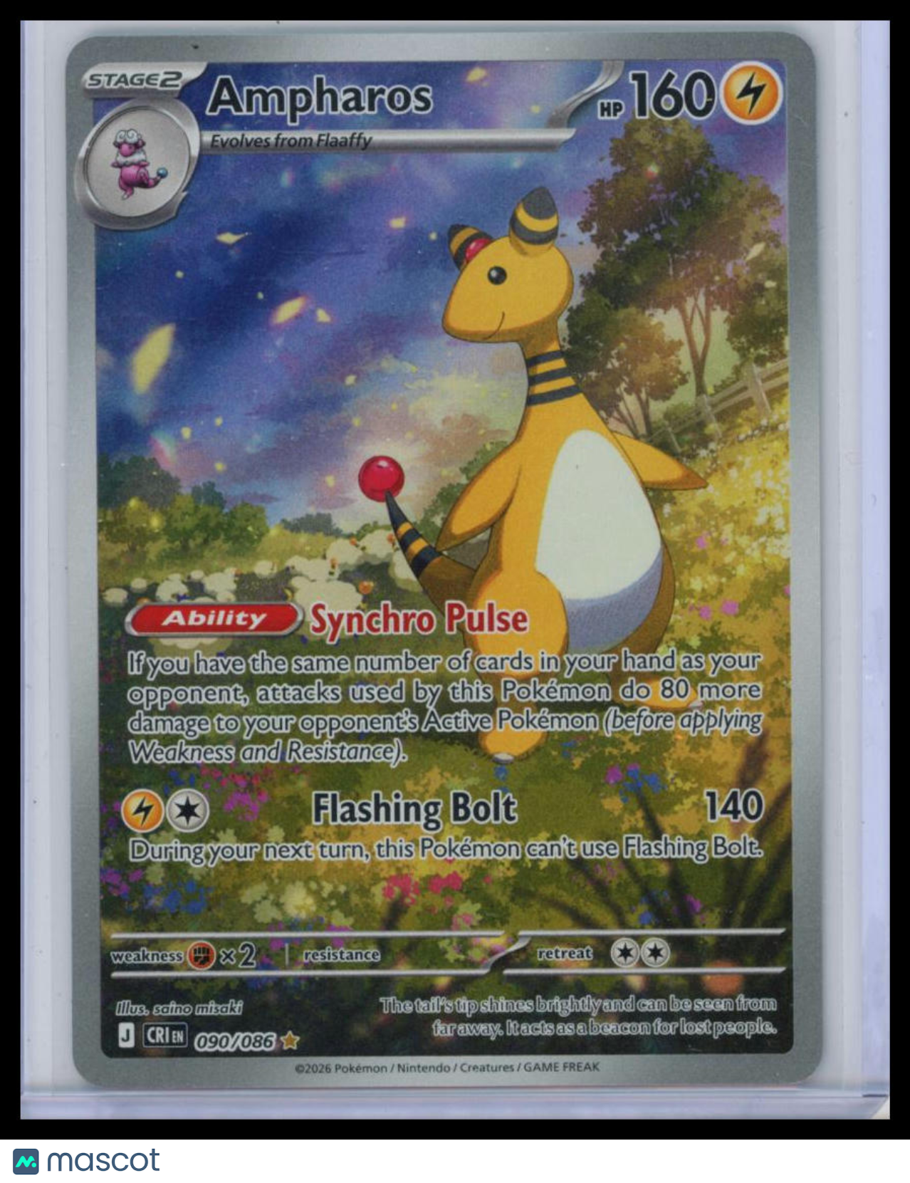 2026 Mega Evolution – Ascended Heroes Ampharos Holo Secret Rare #90/86