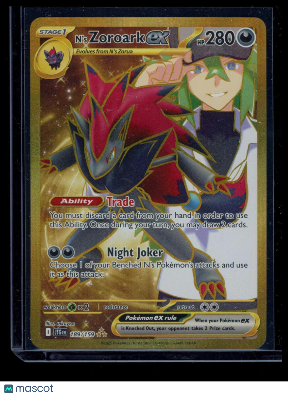 2025 Journey Together N'S Zoroark EX Secret Rare #189/159