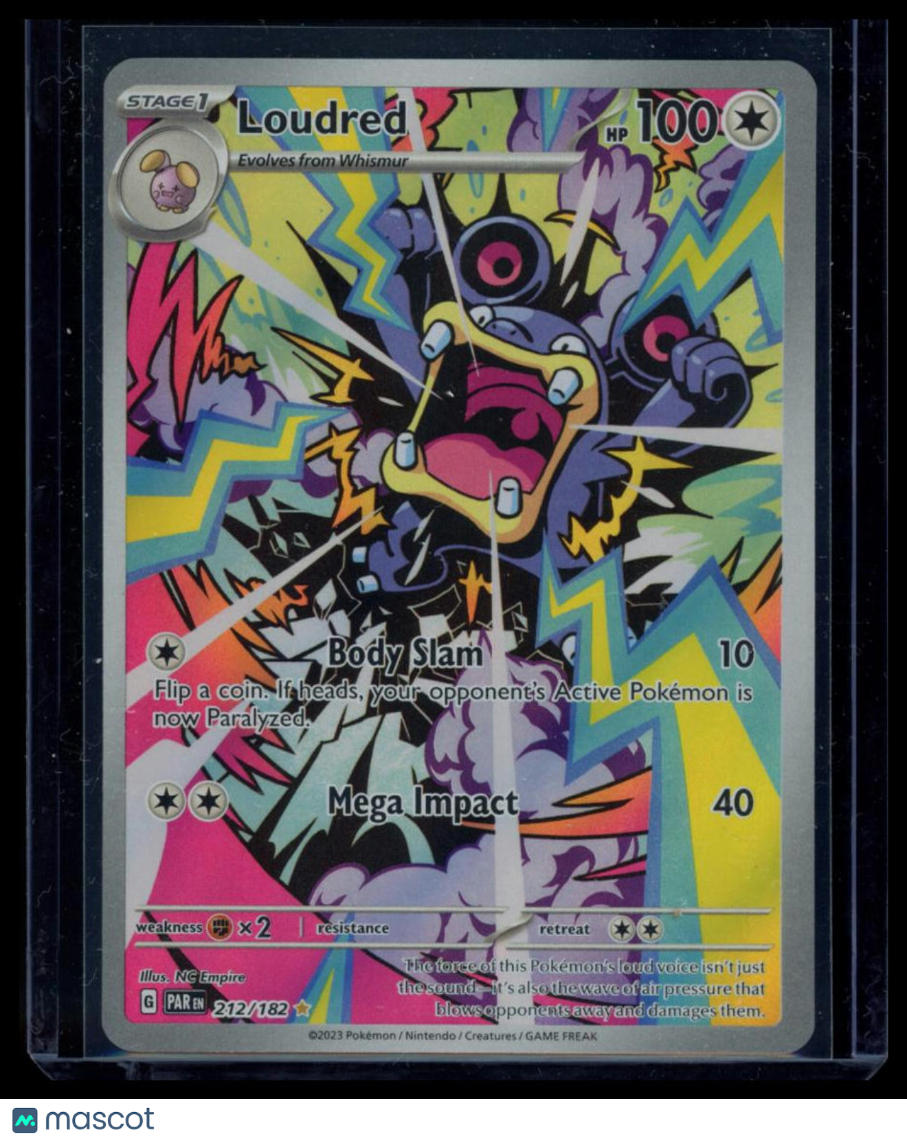 2023 Paradox Rift Loudred Holo Secret Rare #212/182