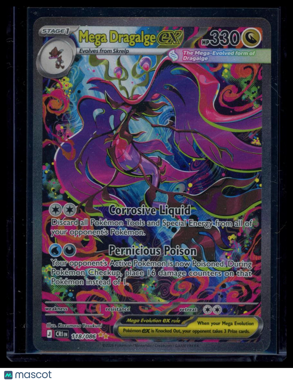 2026 Mega Evolution – Ascended Heroes Mega Dragalge EX Secret Rare SAR #118/86