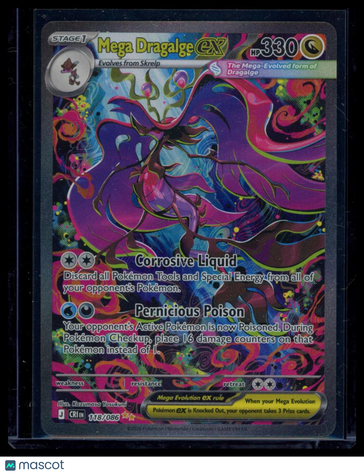 2026 Mega Evolution – Ascended Heroes Mega Dragalge EX Secret Rare SAR #118/86