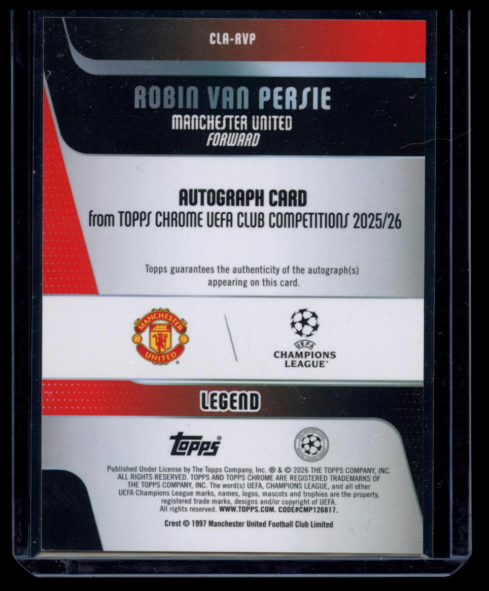 2025-26 Topps Chrome UEFA Robin van Persie #CLA-RVP Green Refractor /99