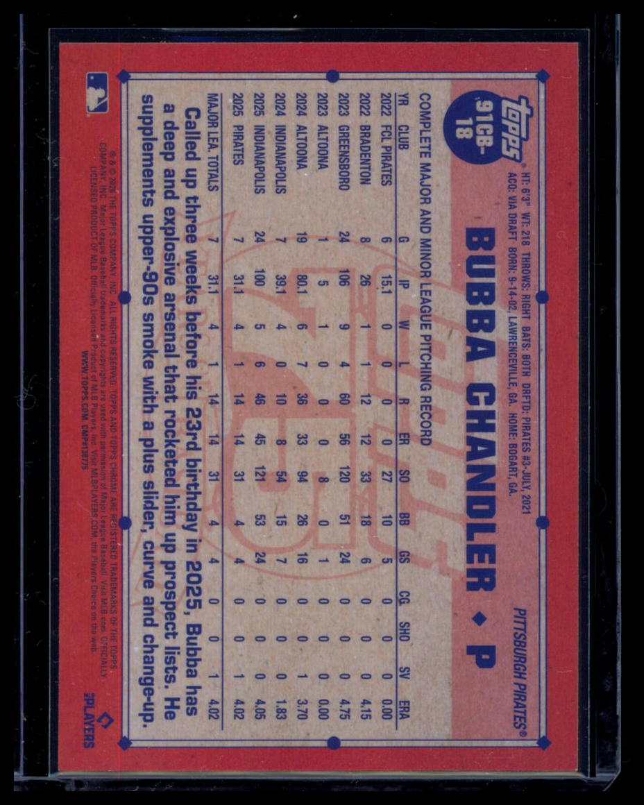 2026 Topps Chrome 75 Years of Baseball Bubba Chandler #91CB-18 RC