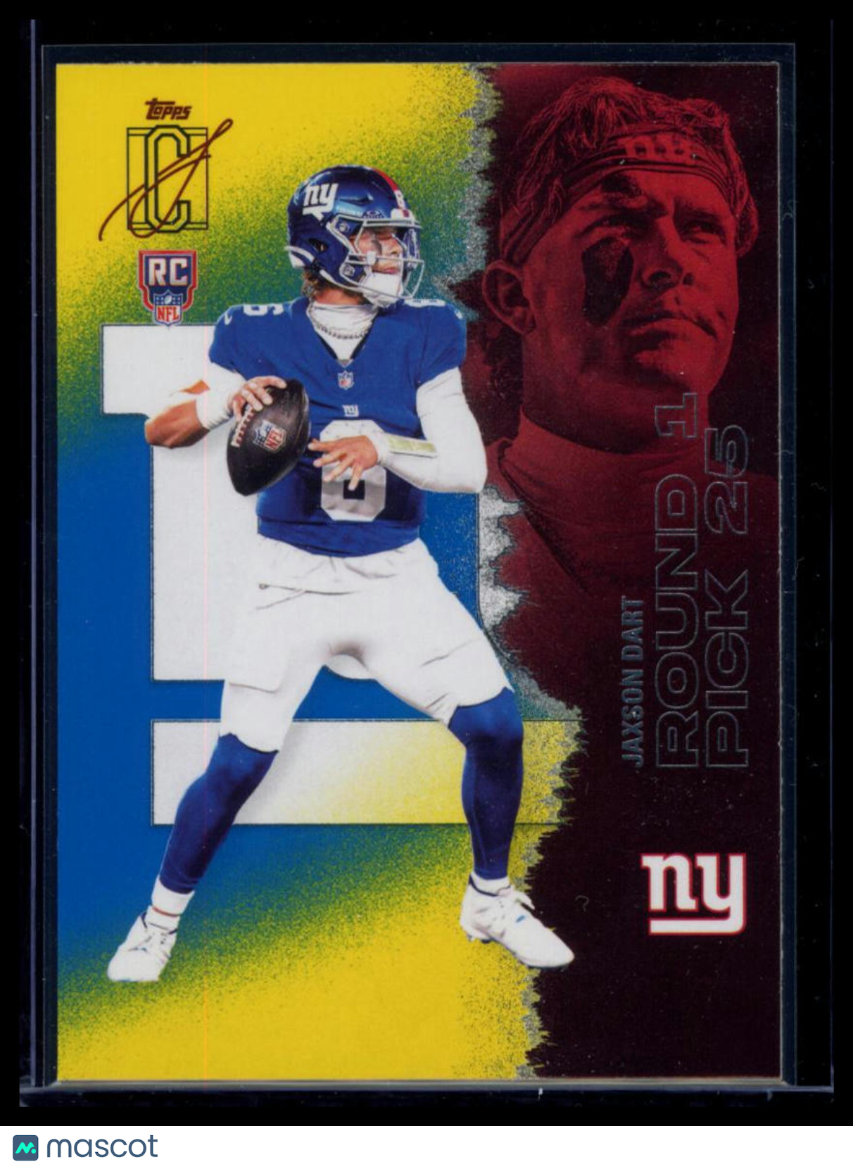 2025 Topps Signature Class Jaxson Dart #106 Yellow & Blue RC